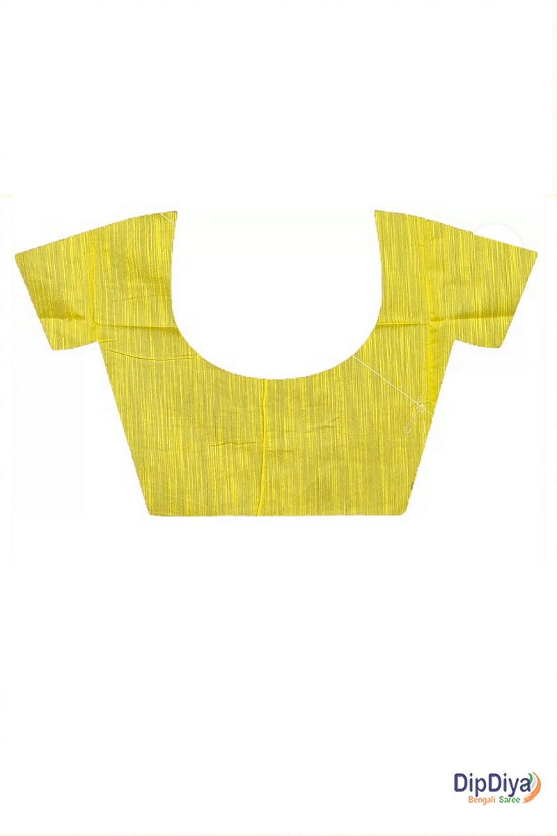 Yellow Cotton Blended Parija Applique Saree (320)